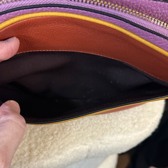 Coach Two-Tone Leather Crossbody Bag in Brown and Purple - Picture 7 of 10